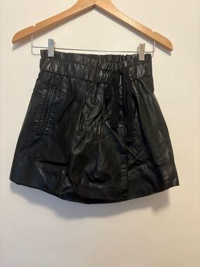 Faux leather rap skirt